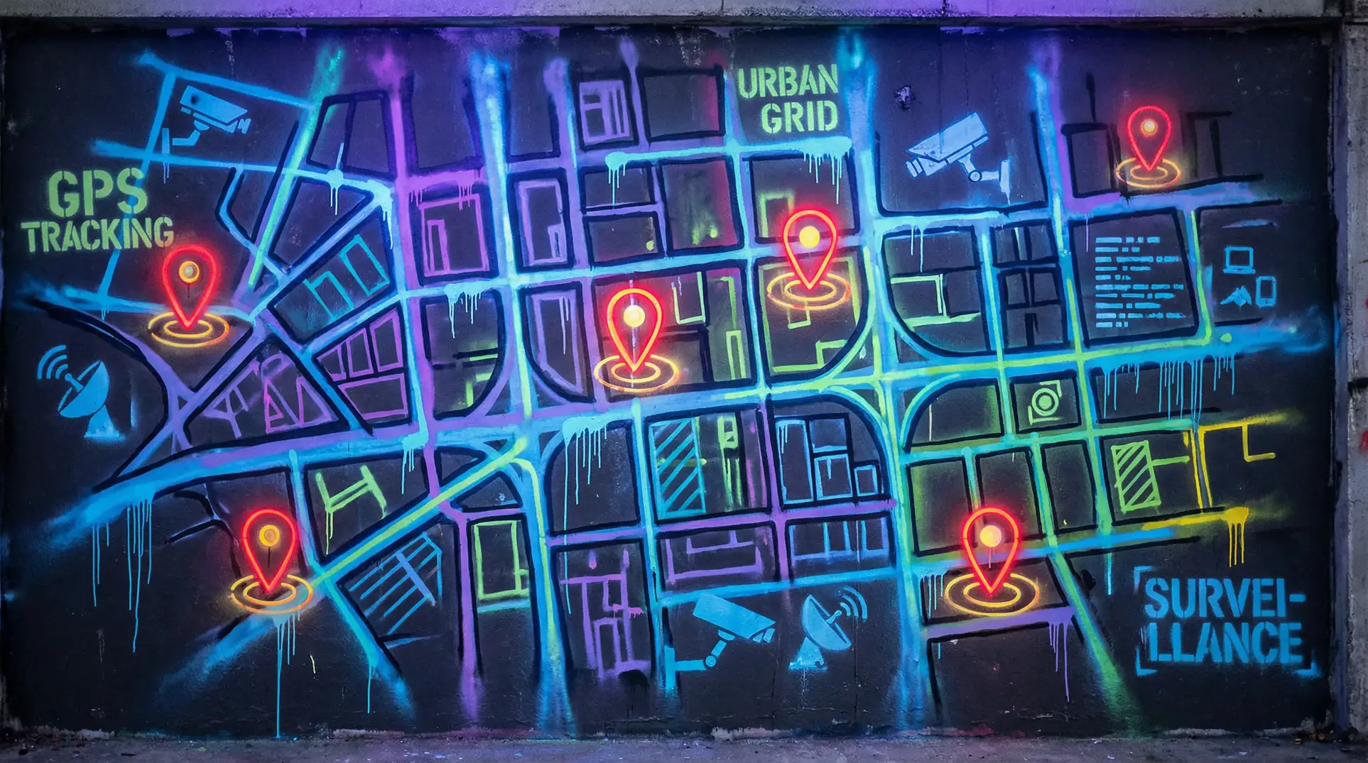 在線漫畫 狗仔追踪地图 - 城市涂鸦风格
